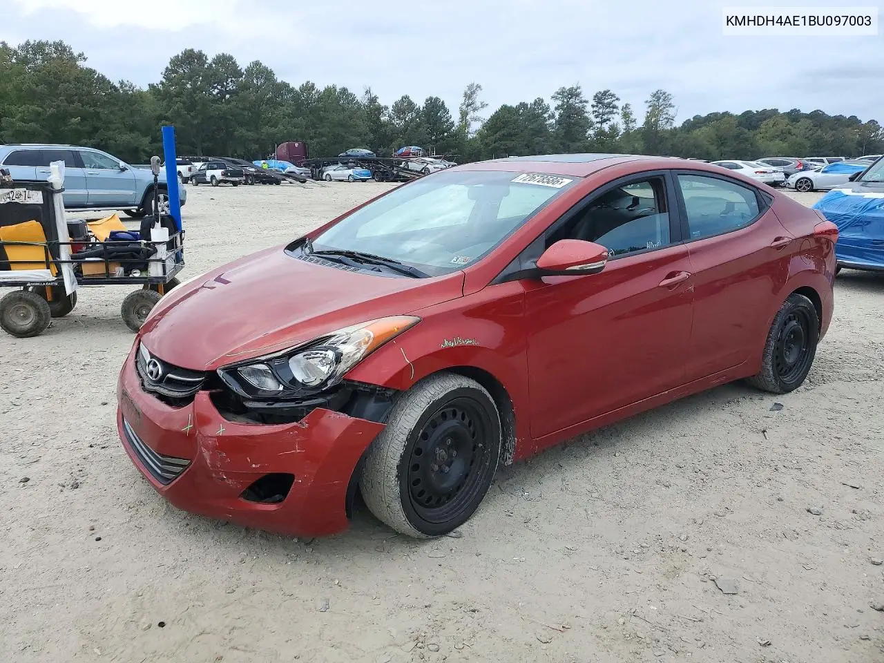 HYUNDAI ELANTRA 2011, VIN KMHDH4AE1BU097003