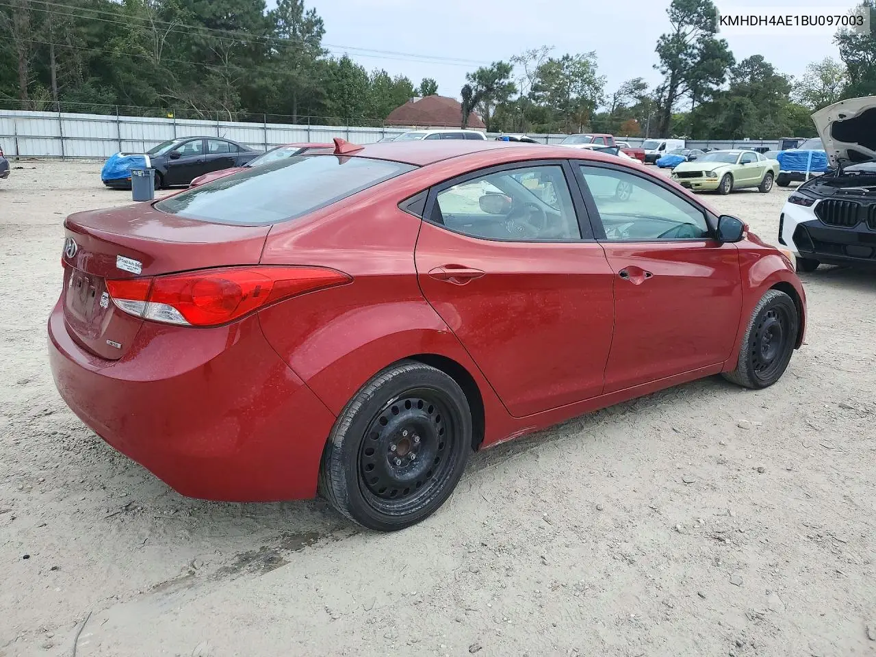 2011 HYUNDAI ELANTRA VIN KMHDH4AE1BU097003 — фото 3
