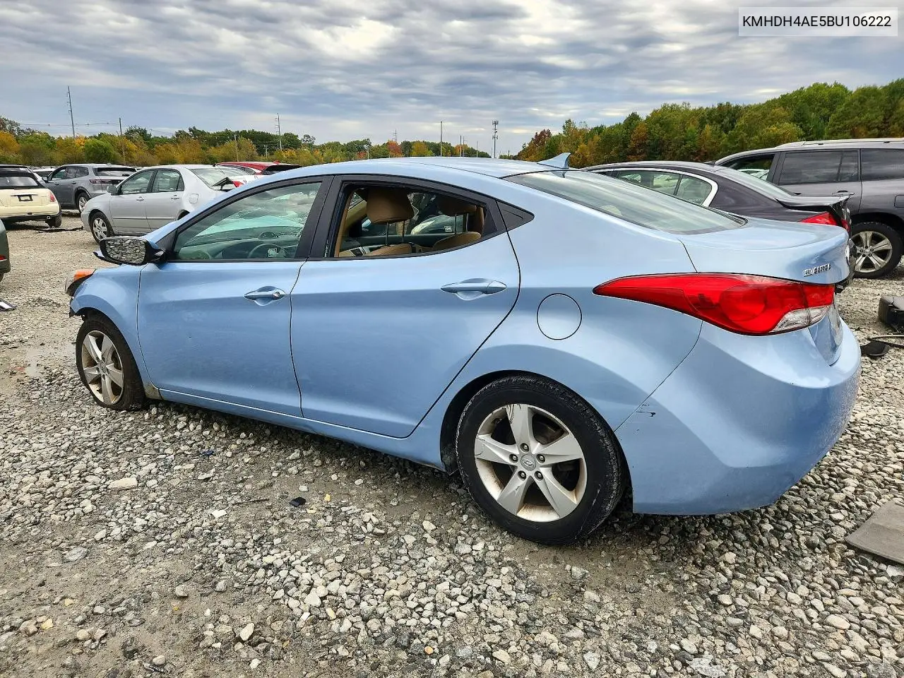2011 HYUNDAI ELANTRA VIN KMHDH4AE5BU106222 — фото 2