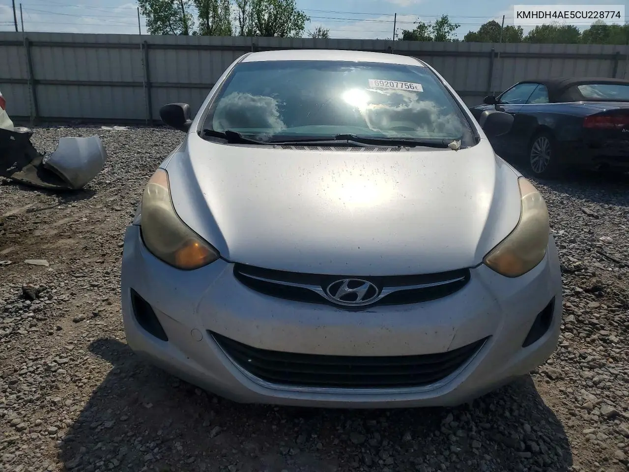 2012 HYUNDAI ELANTRA VIN KMHDH4AE5CU228774 — фото 5