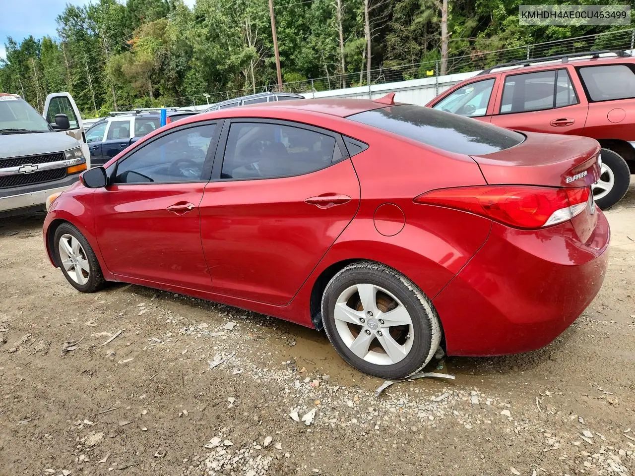 2012 HYUNDAI ELANTRA VIN KMHDH4AE0CU463499 — фото 2