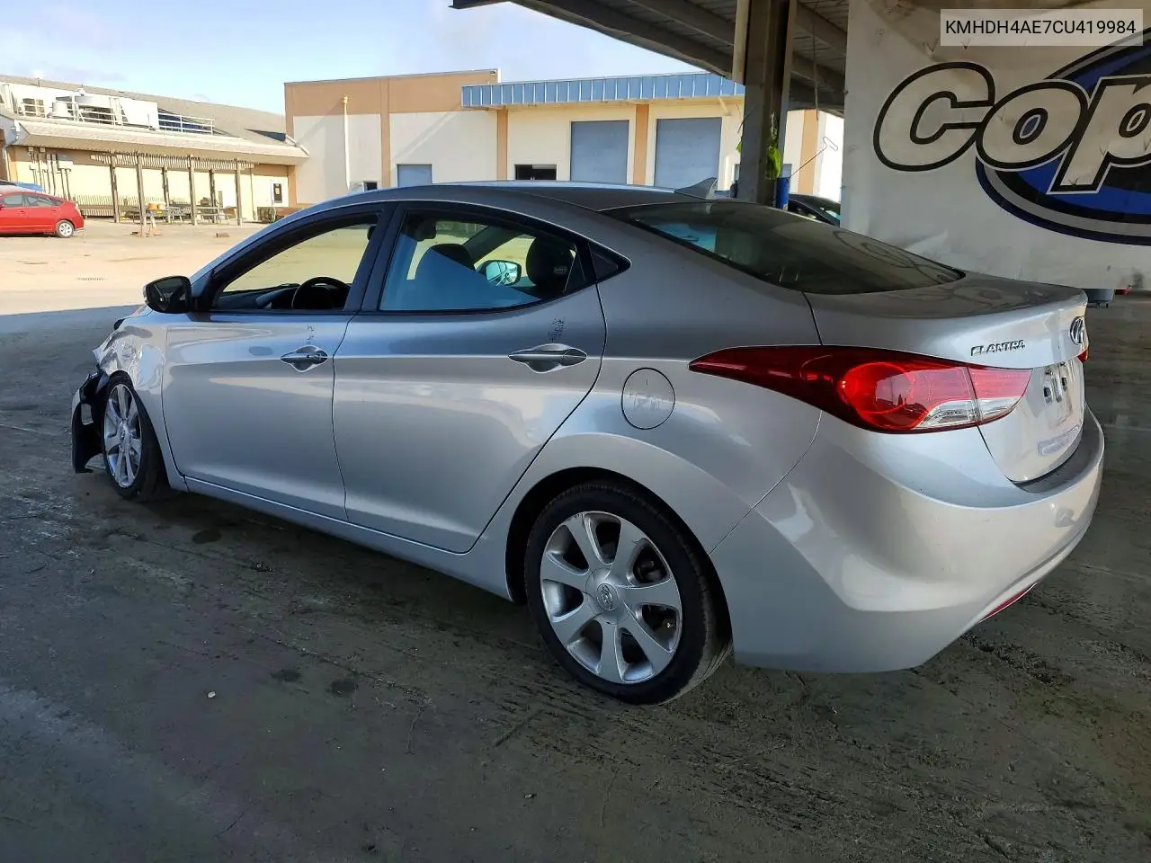 2012 HYUNDAI ELANTRA VIN KMHDH4AE7CU419984 — фото 2