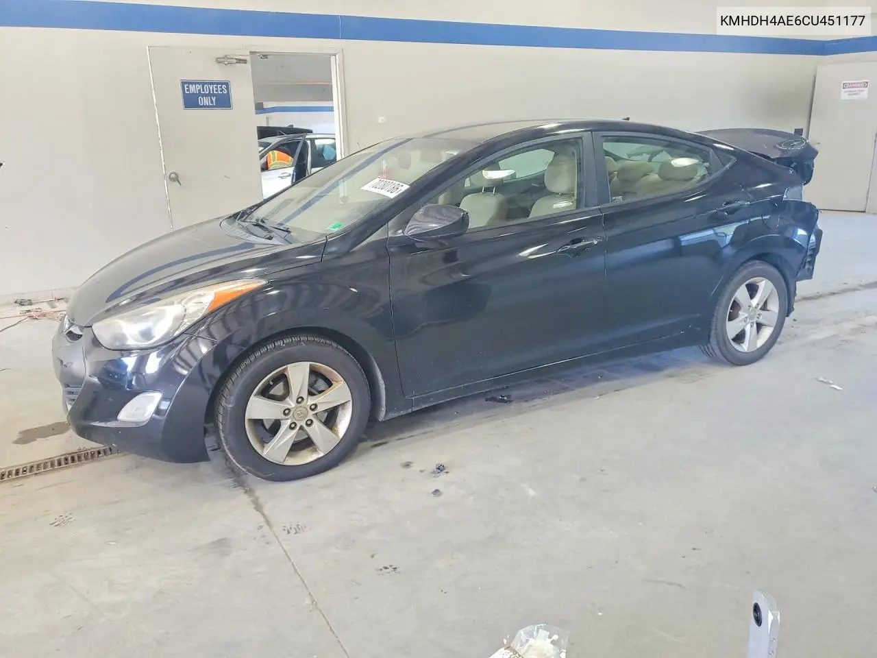 HYUNDAI ELANTRA 2012, VIN KMHDH4AE6CU451177