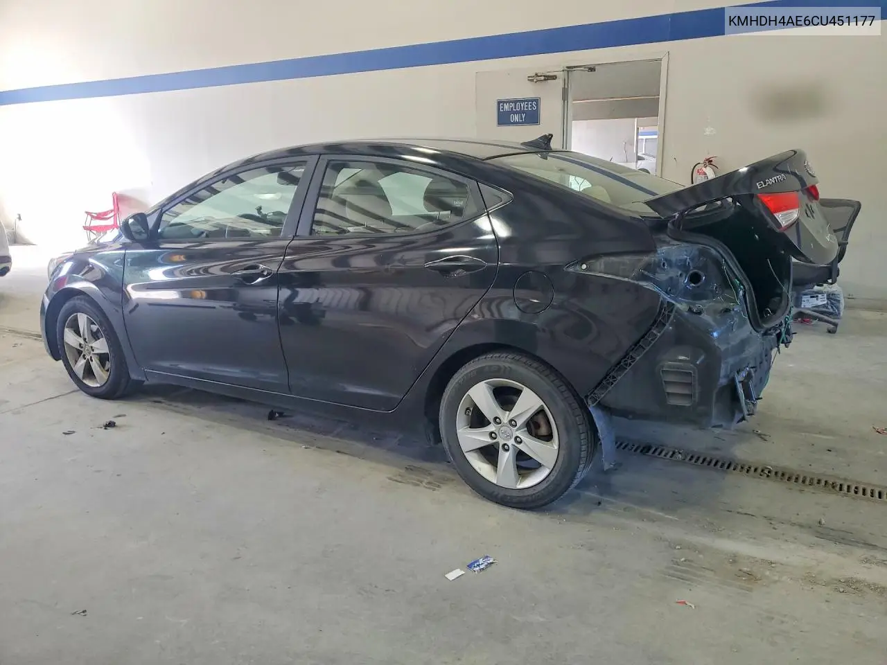 2012 HYUNDAI ELANTRA VIN KMHDH4AE6CU451177 — фото 2