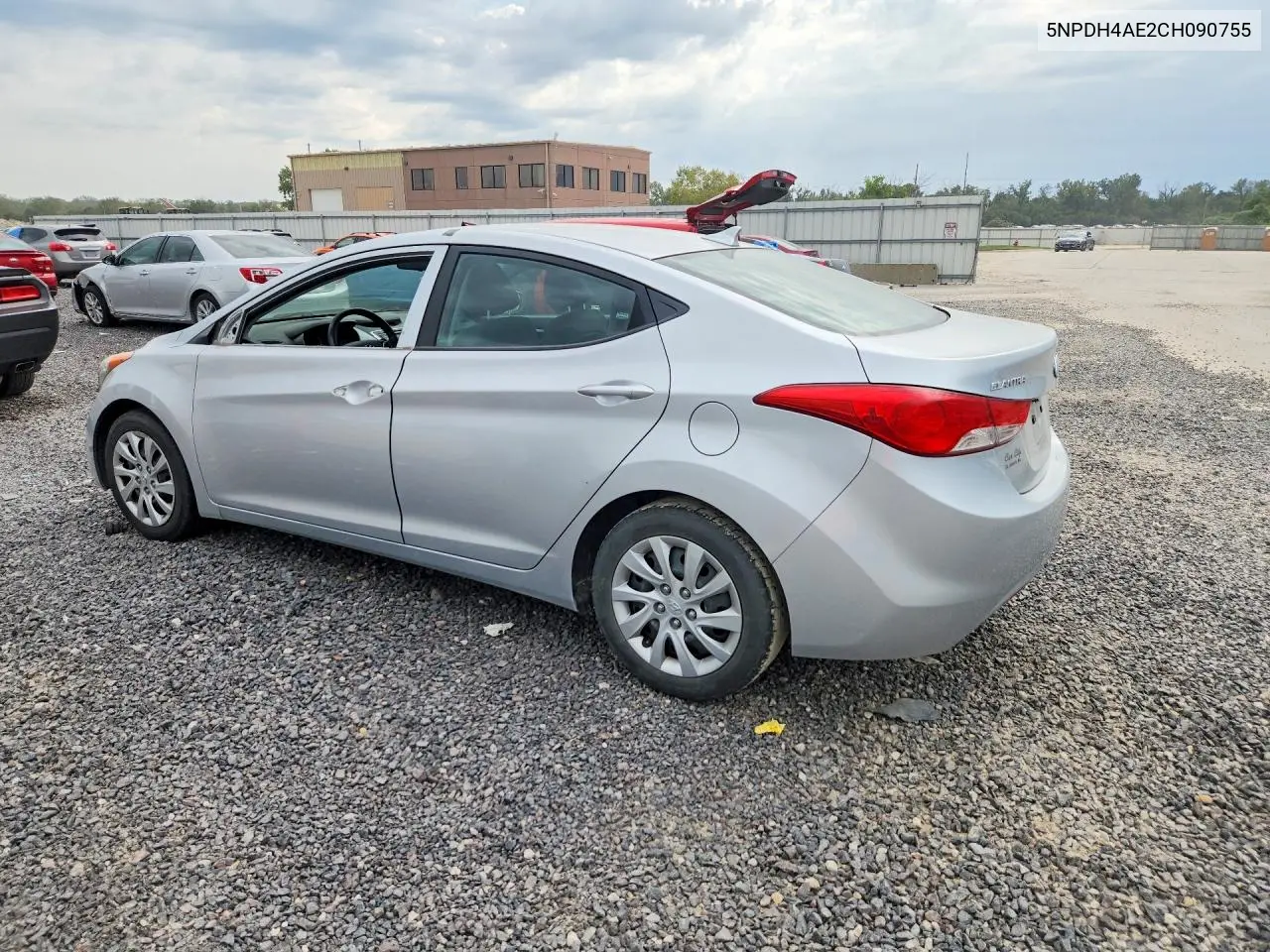 2012 HYUNDAI ELANTRA VIN 5NPDH4AE2CH090755 — фото 2