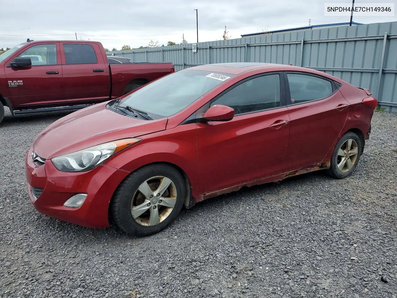 HYUNDAI ELANTRA 2012, VIN 5NPDH4AE7CH149346