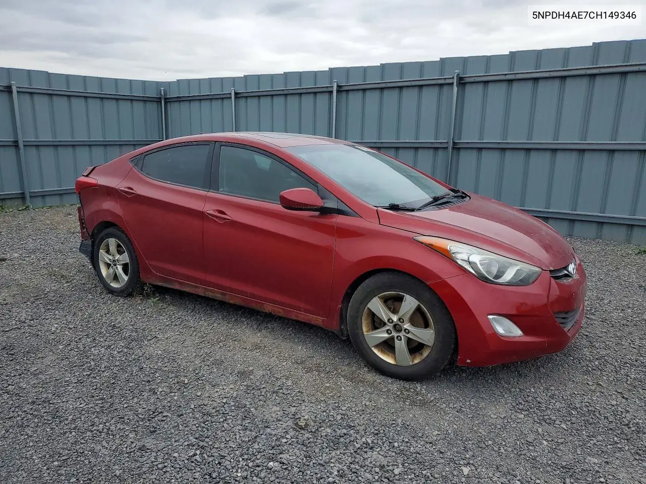 2012 HYUNDAI ELANTRA VIN 5NPDH4AE7CH149346 — фото 4