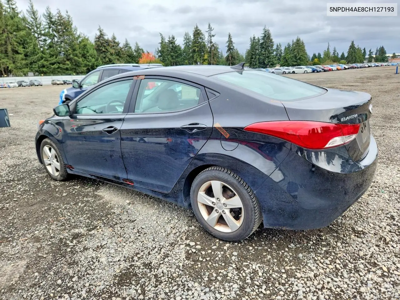 2012 HYUNDAI ELANTRA VIN 5NPDH4AE8CH127193 — фото 2