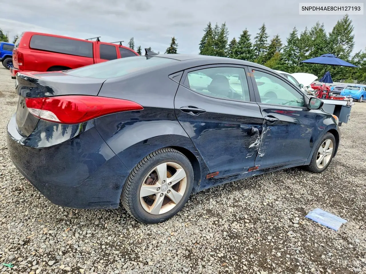 2012 HYUNDAI ELANTRA VIN 5NPDH4AE8CH127193 — фото 3