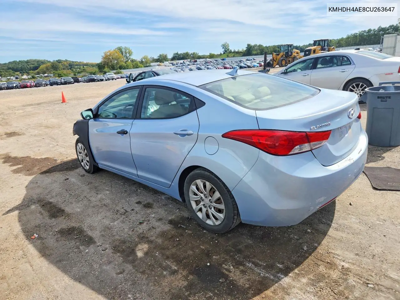 2012 HYUNDAI ELANTRA VIN KMHDH4AE8CU263647 — фото 2