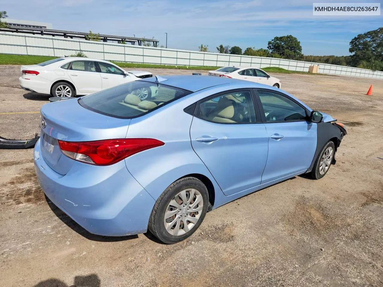 2012 HYUNDAI ELANTRA VIN KMHDH4AE8CU263647 — фото 3