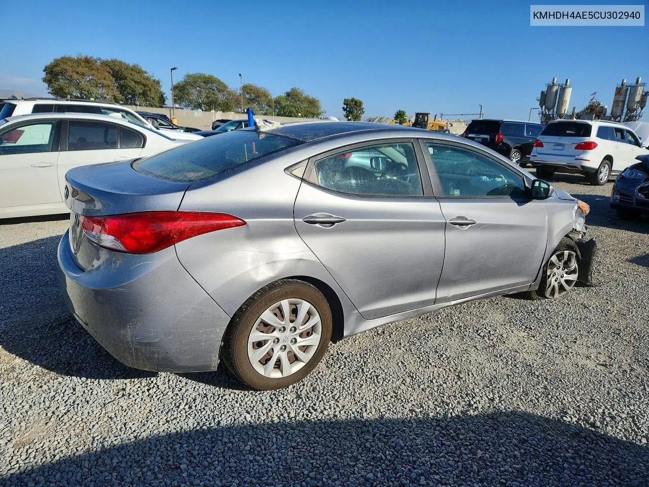 2012 HYUNDAI ELANTRA VIN KMHDH4AE5CU302940 — фото 3