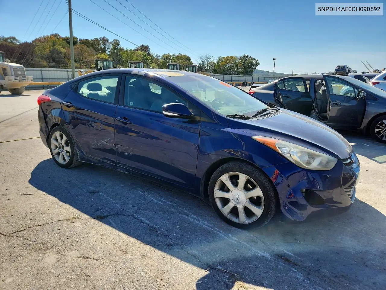 2012 HYUNDAI ELANTRA VIN 5NPDH4AE0CH090592 — фото 4