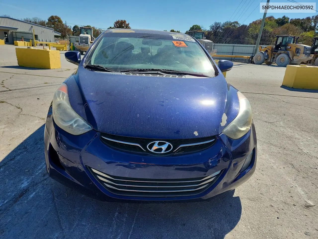 2012 HYUNDAI ELANTRA VIN 5NPDH4AE0CH090592 — фото 5