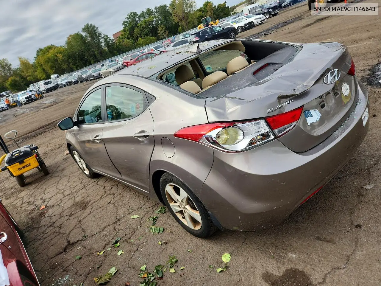 2012 HYUNDAI ELANTRA VIN 5NPDH4AE9CH146643 — фото 2