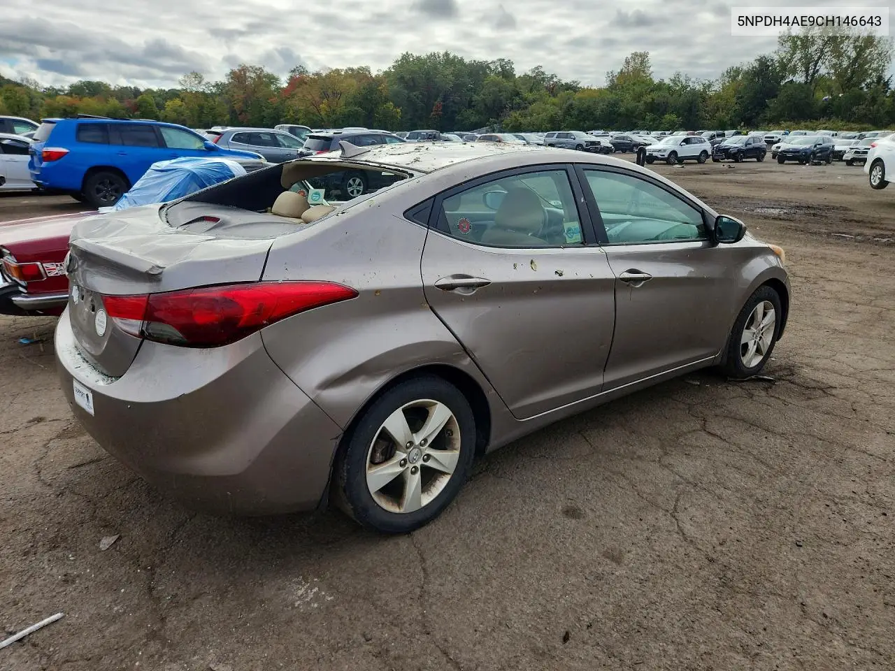 2012 HYUNDAI ELANTRA VIN 5NPDH4AE9CH146643 — фото 3