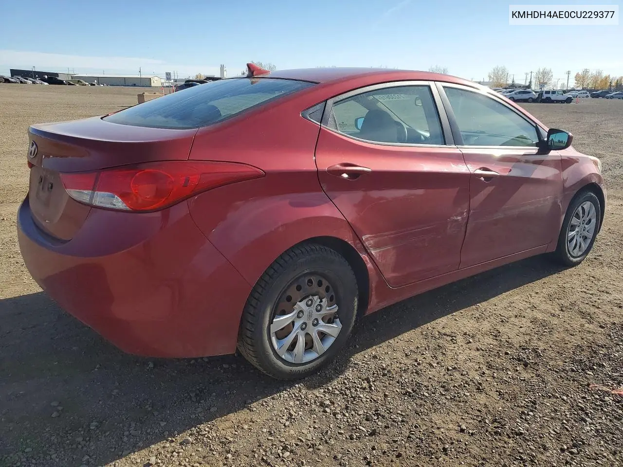 2012 HYUNDAI ELANTRA VIN KMHDH4AE0CU229377 — фото 3