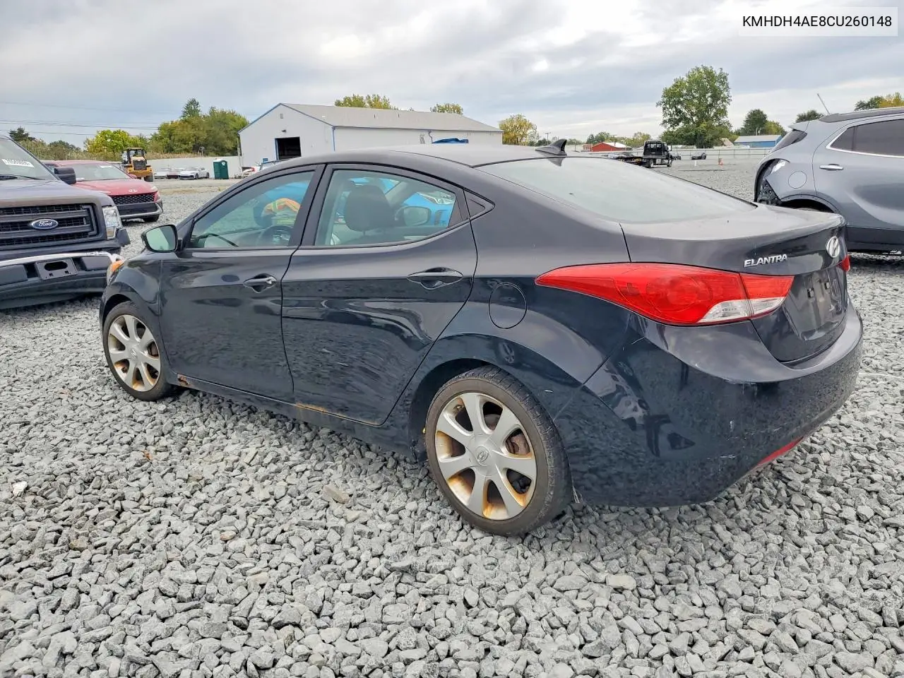 2012 HYUNDAI ELANTRA VIN KMHDH4AE8CU260148 — фото 2