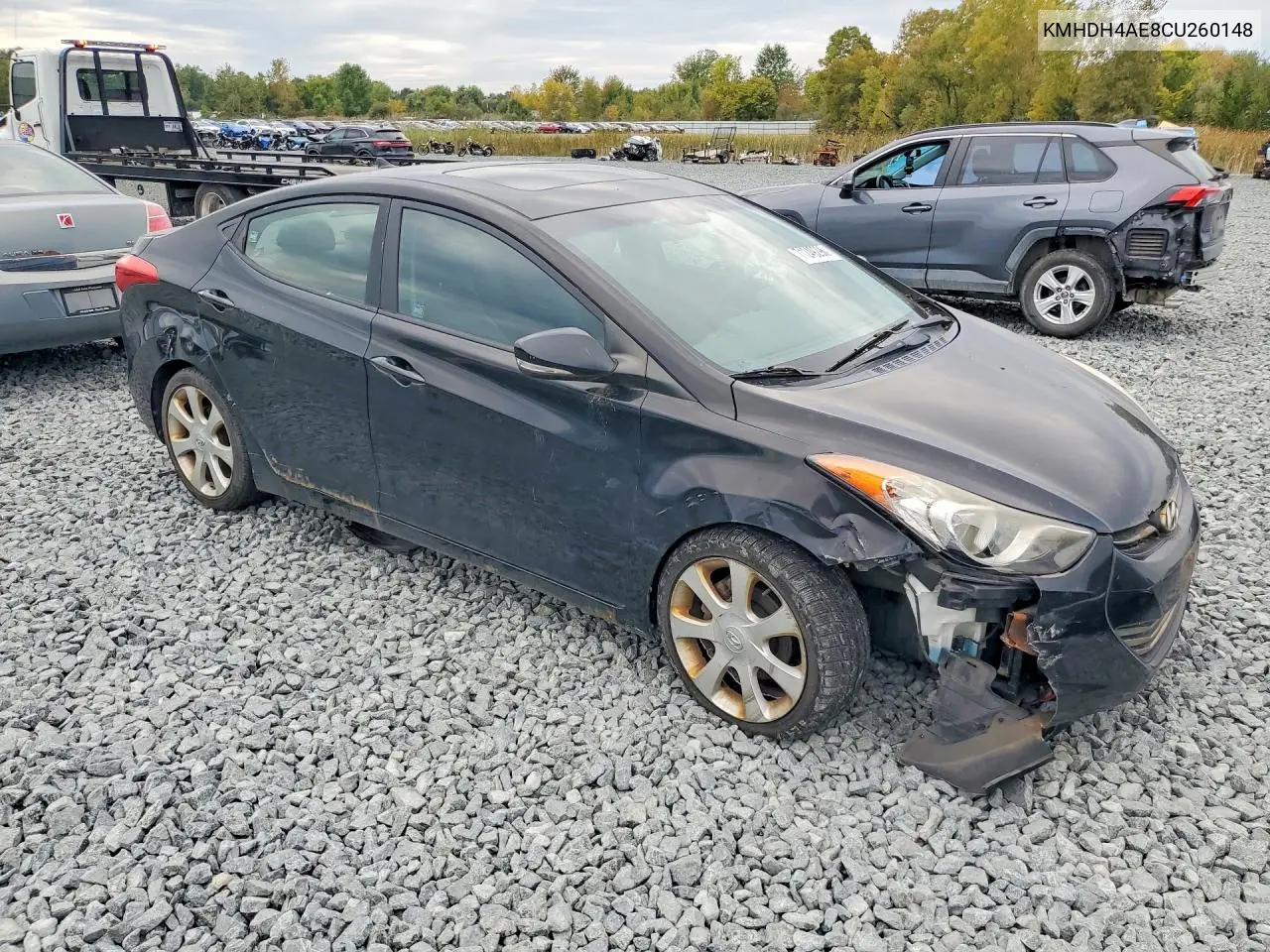 2012 HYUNDAI ELANTRA VIN KMHDH4AE8CU260148 — фото 4