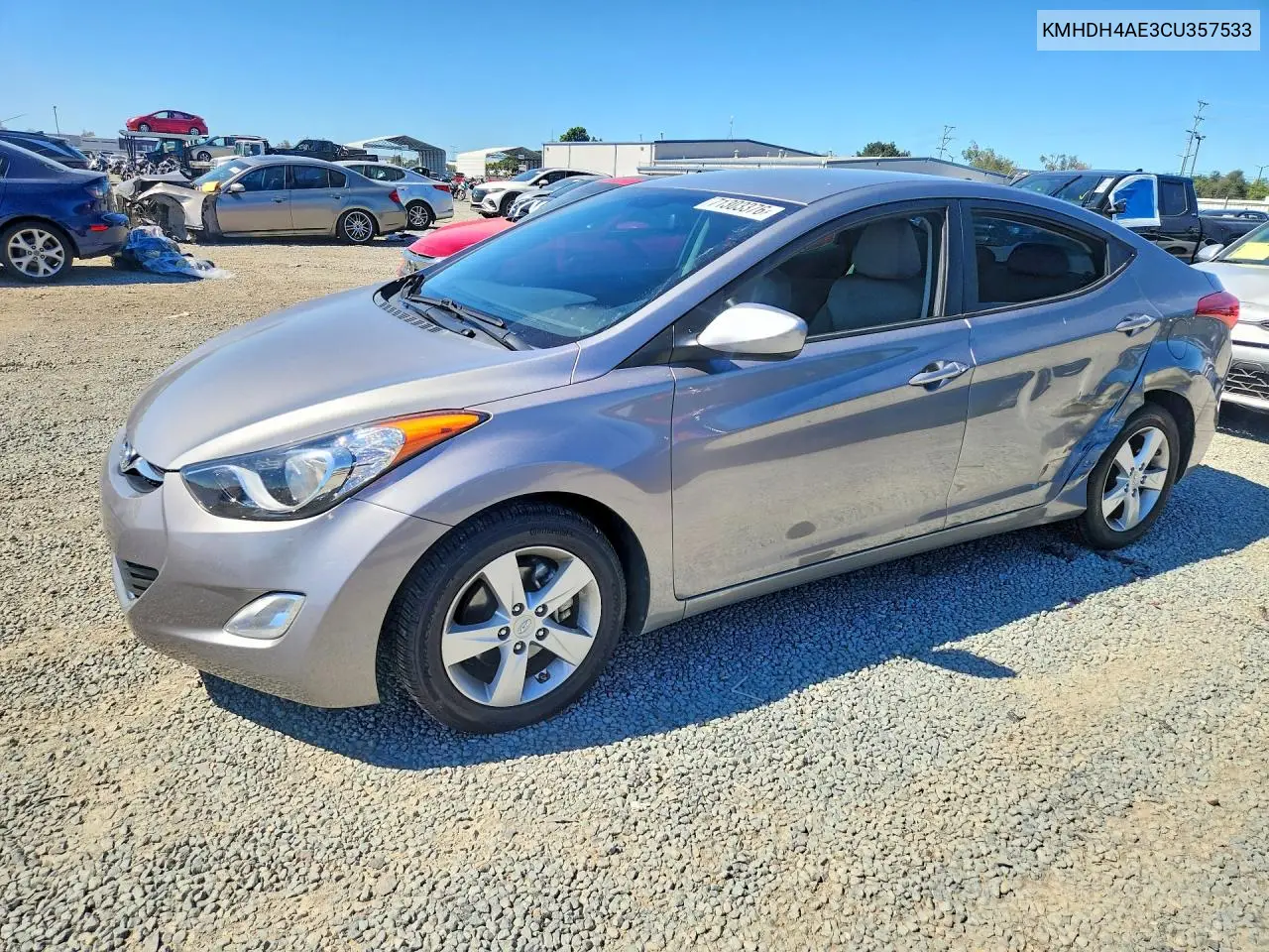 HYUNDAI ELANTRA 2012, VIN KMHDH4AE3CU357533