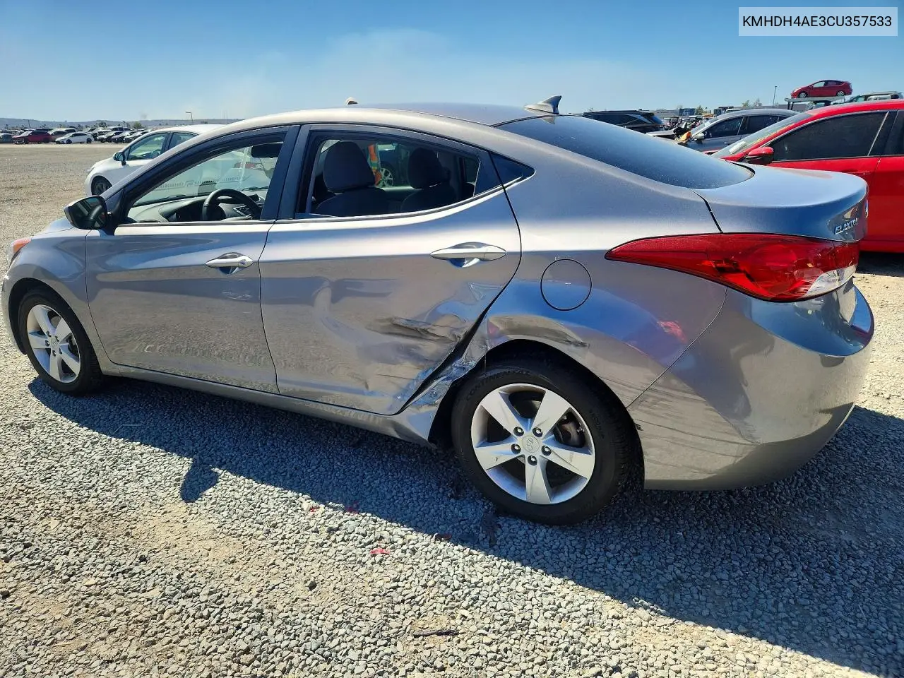 2012 HYUNDAI ELANTRA VIN KMHDH4AE3CU357533 — фото 2