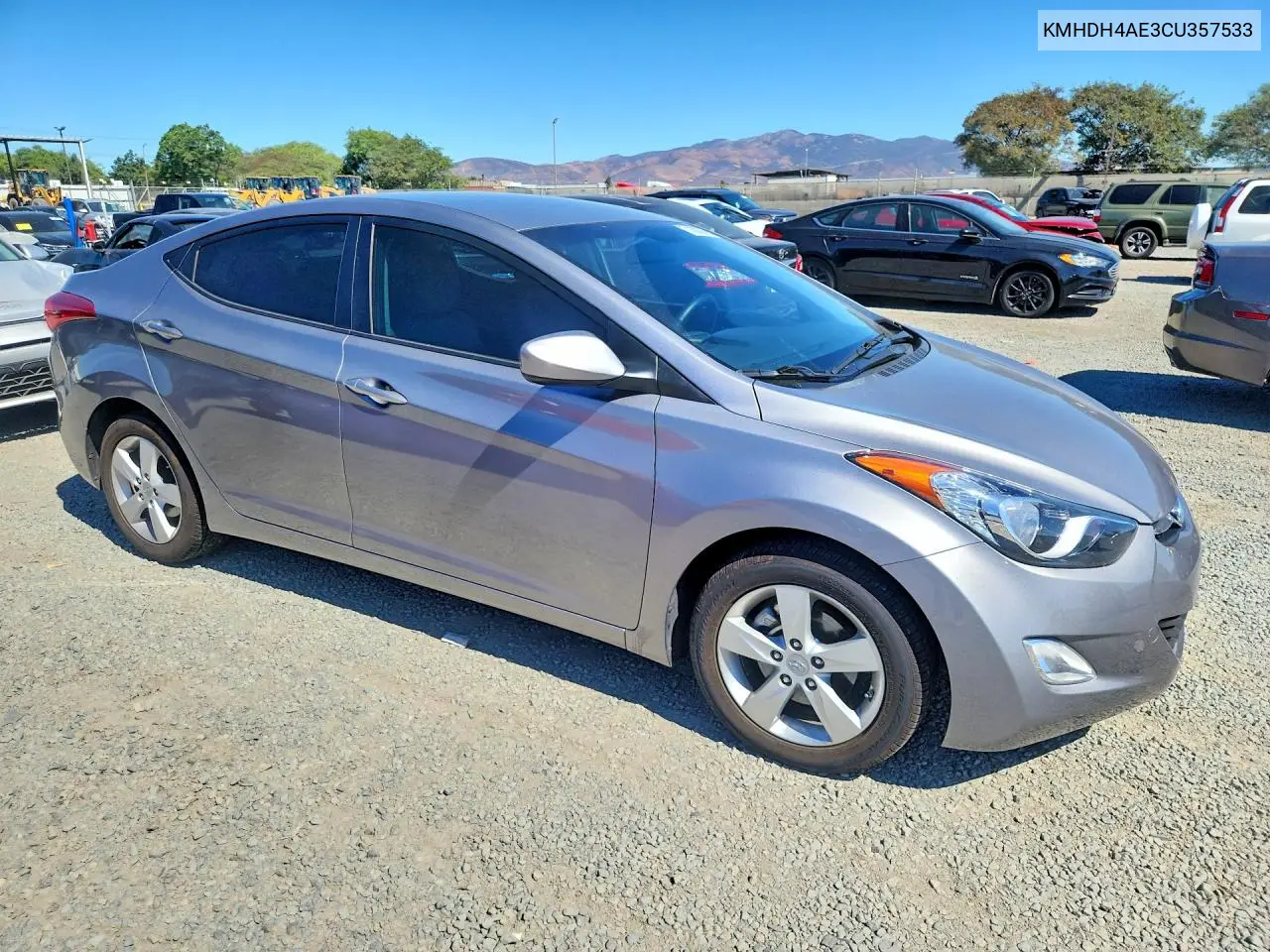 2012 HYUNDAI ELANTRA VIN KMHDH4AE3CU357533 — фото 4