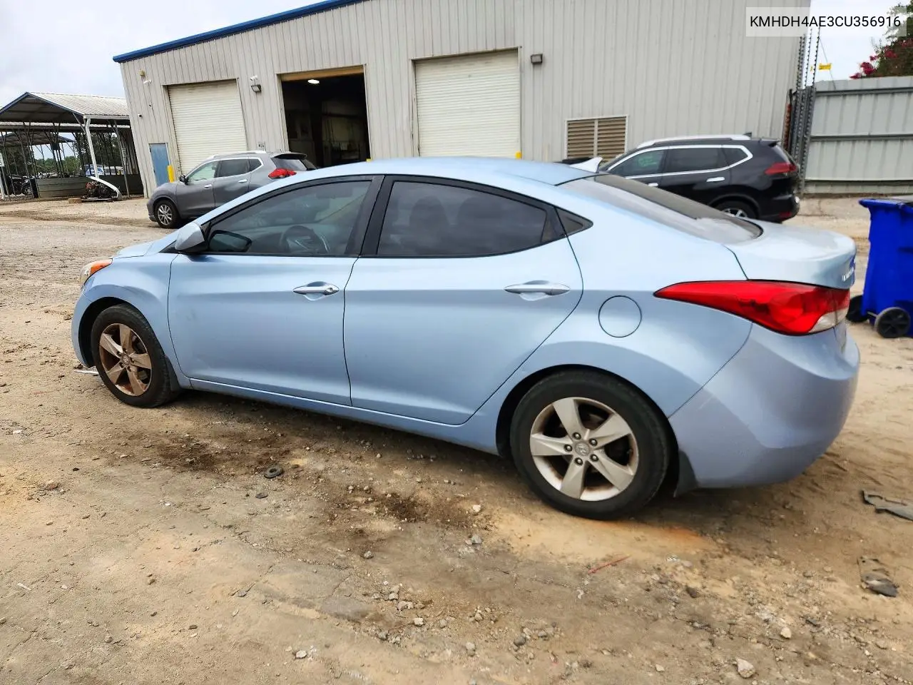 2012 HYUNDAI ELANTRA VIN KMHDH4AE3CU356916 — фото 2