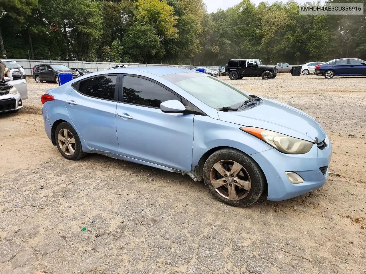 2012 HYUNDAI ELANTRA VIN KMHDH4AE3CU356916 — фото 4