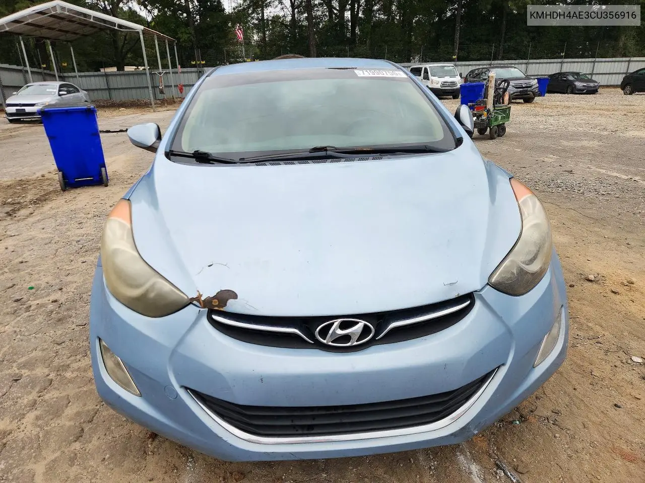 2012 HYUNDAI ELANTRA VIN KMHDH4AE3CU356916 — фото 5