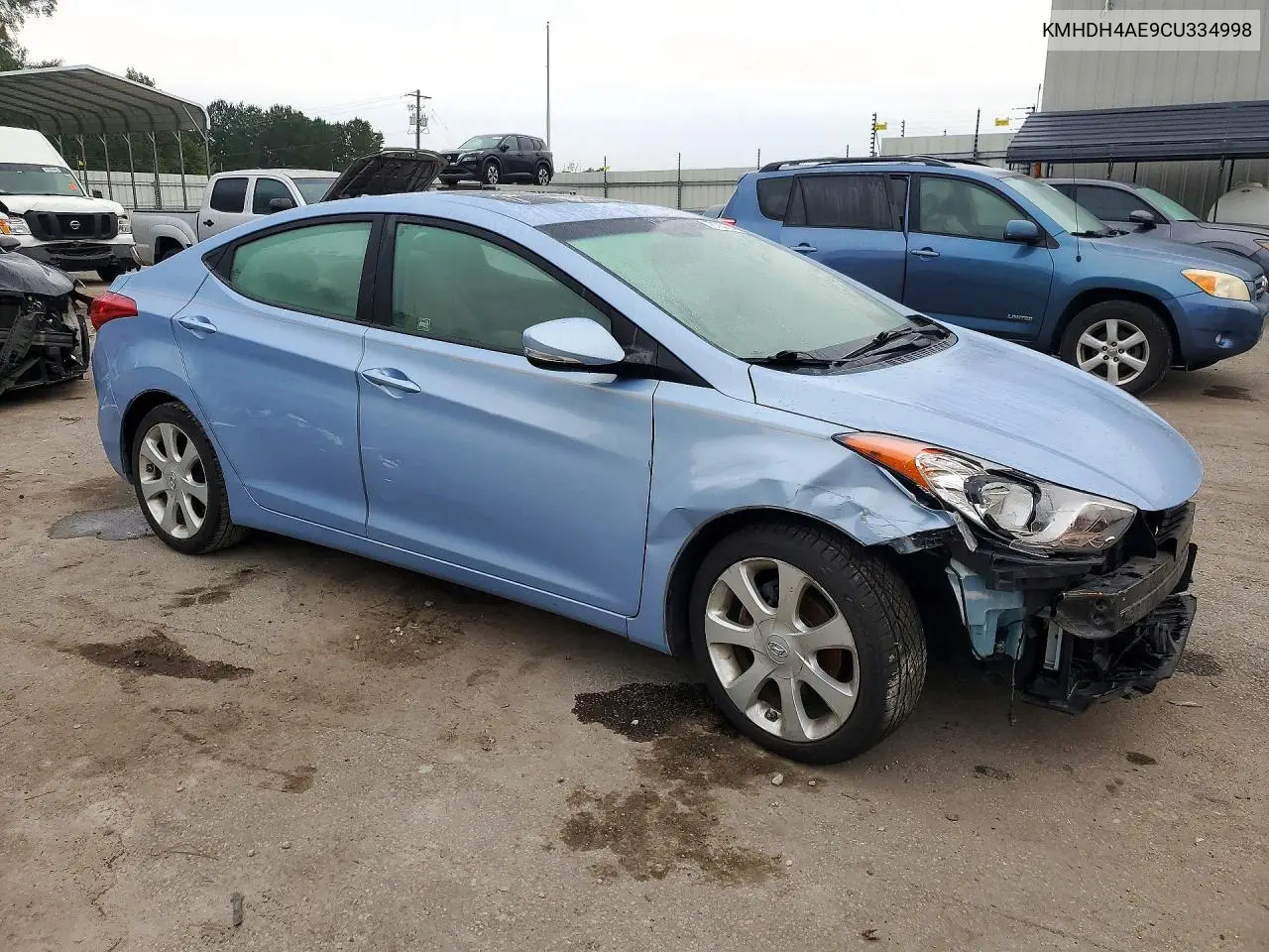 2012 HYUNDAI ELANTRA VIN KMHDH4AE9CU334998 — фото 4