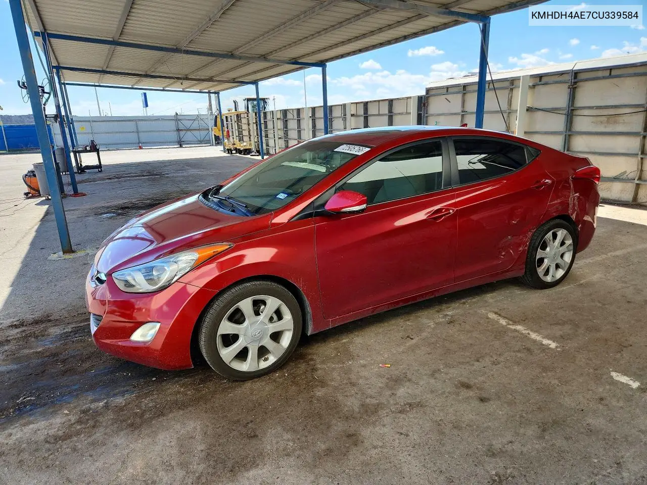 HYUNDAI ELANTRA 2012, VIN KMHDH4AE7CU339584