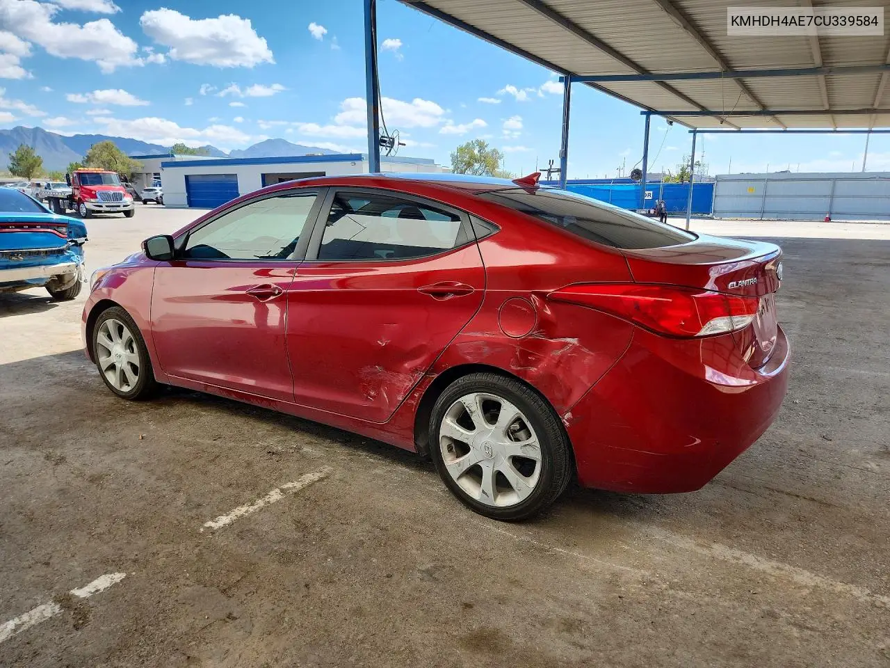 2012 HYUNDAI ELANTRA VIN KMHDH4AE7CU339584 — фото 2
