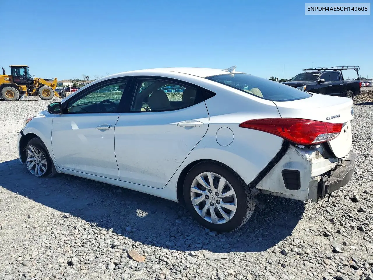 2012 HYUNDAI ELANTRA VIN 5NPDH4AE5CH149605 — фото 2