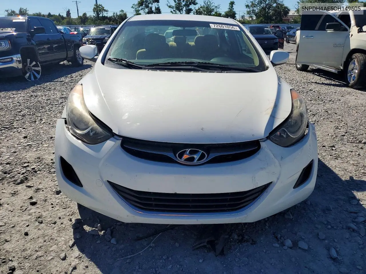 2012 HYUNDAI ELANTRA VIN 5NPDH4AE5CH149605 — фото 5