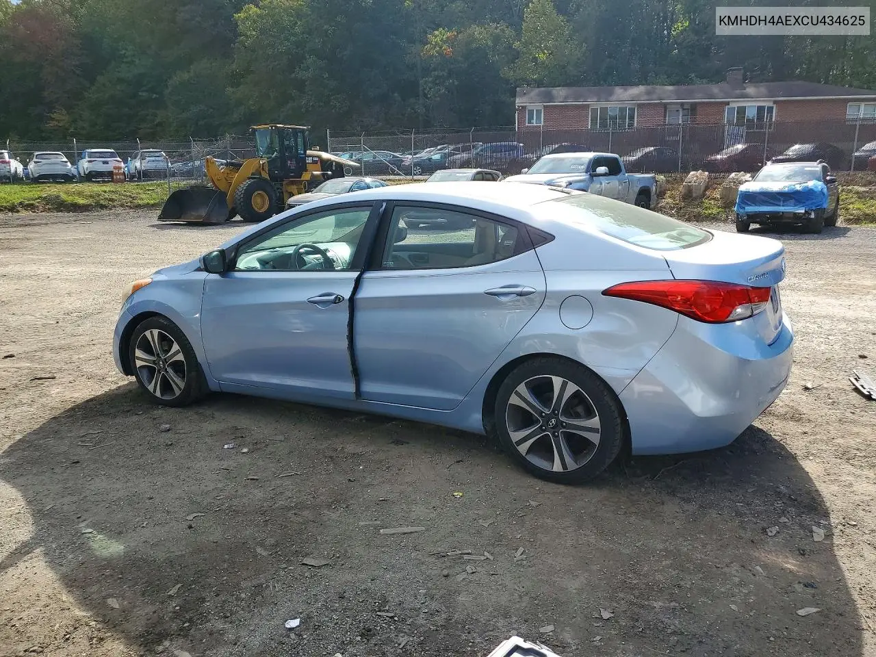 2012 HYUNDAI ELANTRA VIN KMHDH4AEXCU434625 — фото 2