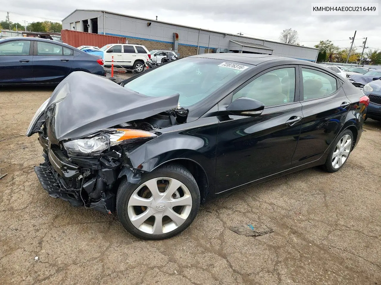 HYUNDAI ELANTRA 2012, VIN KMHDH4AE0CU216449