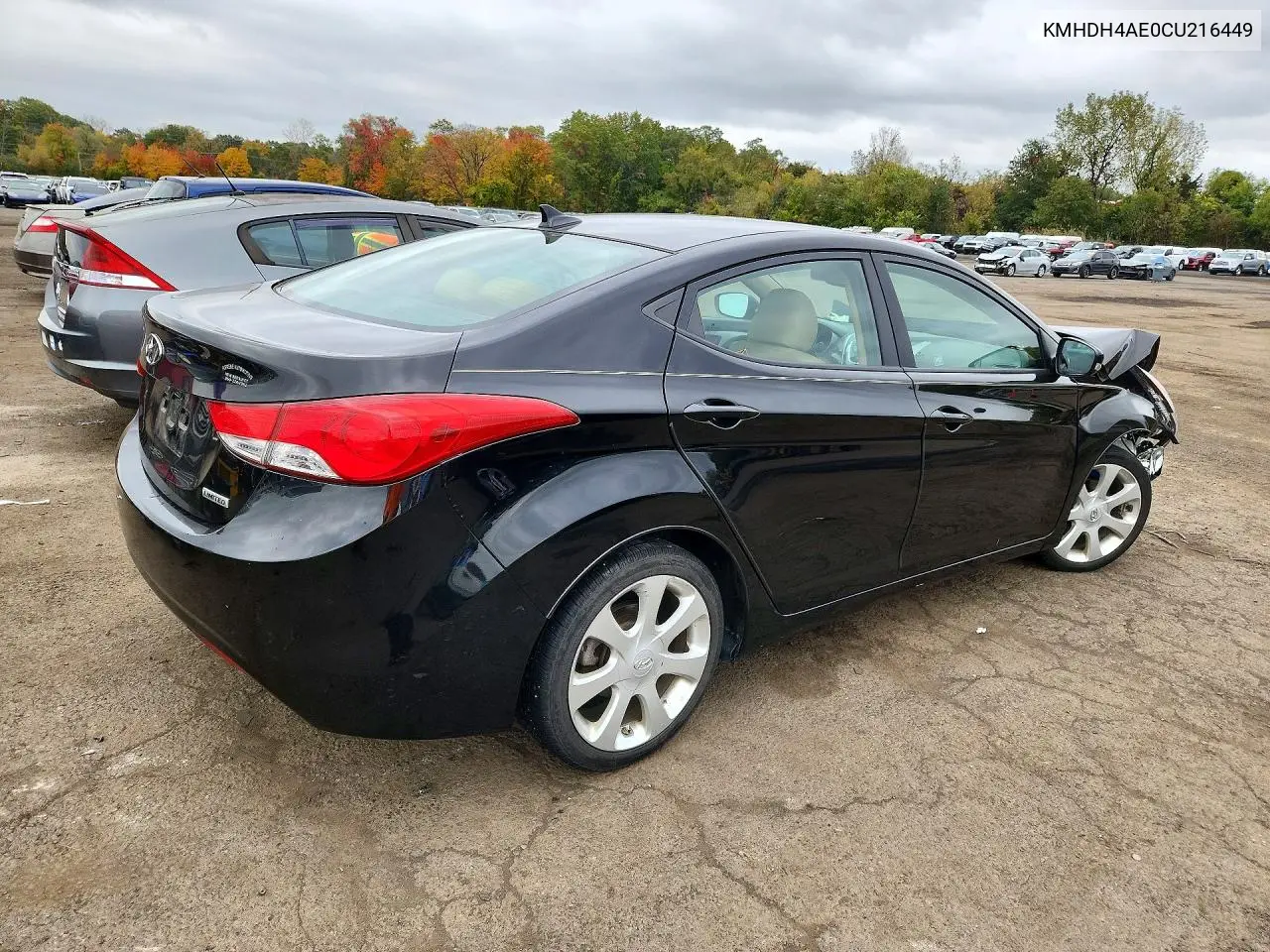 2012 HYUNDAI ELANTRA VIN KMHDH4AE0CU216449 — фото 3