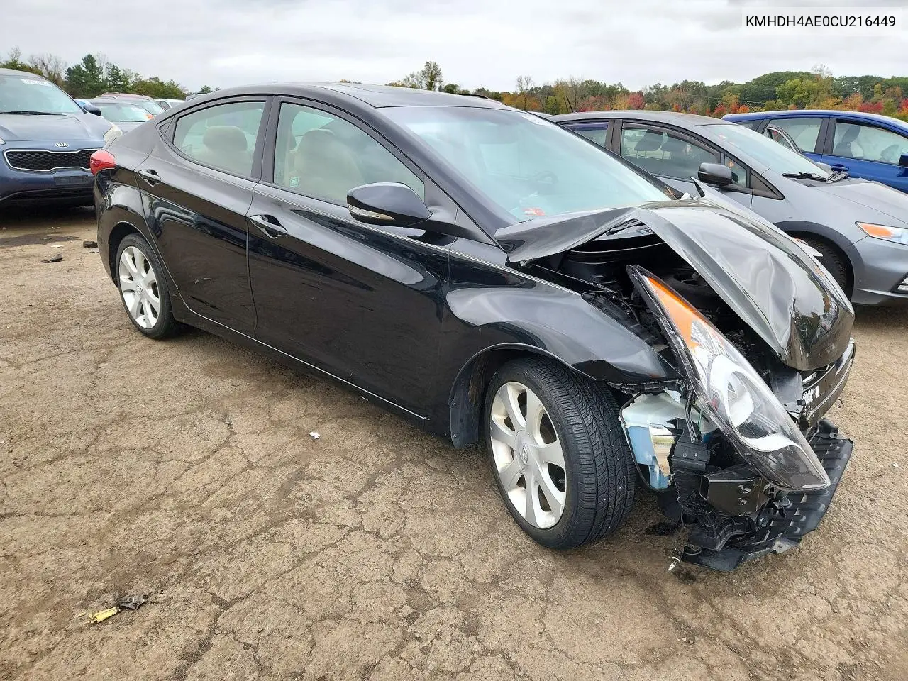 2012 HYUNDAI ELANTRA VIN KMHDH4AE0CU216449 — фото 4