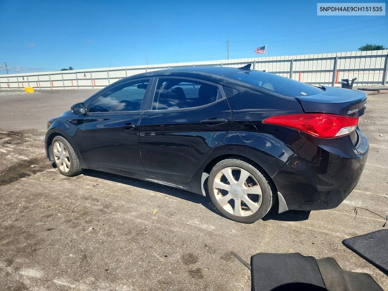 2012 HYUNDAI ELANTRA VIN 5NPDH4AE9CH151535 — фото 2
