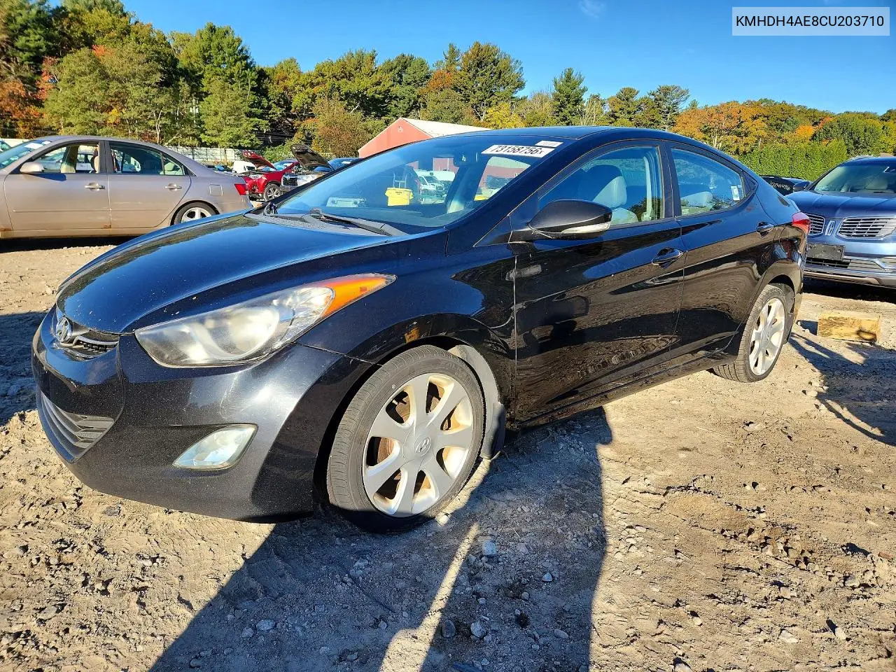 HYUNDAI ELANTRA 2012, VIN KMHDH4AE8CU203710
