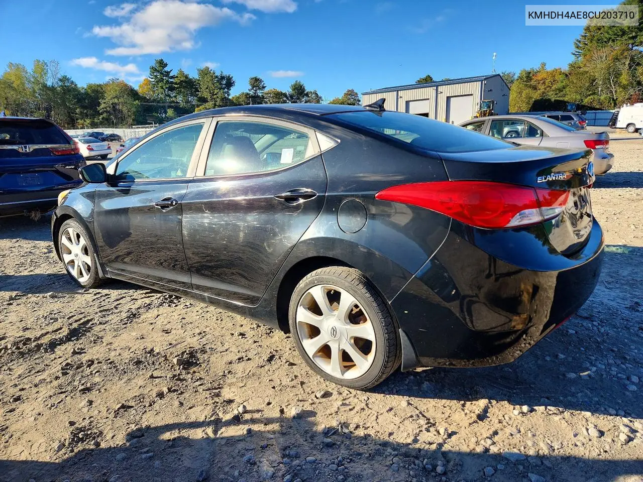 2012 HYUNDAI ELANTRA VIN KMHDH4AE8CU203710 — фото 2