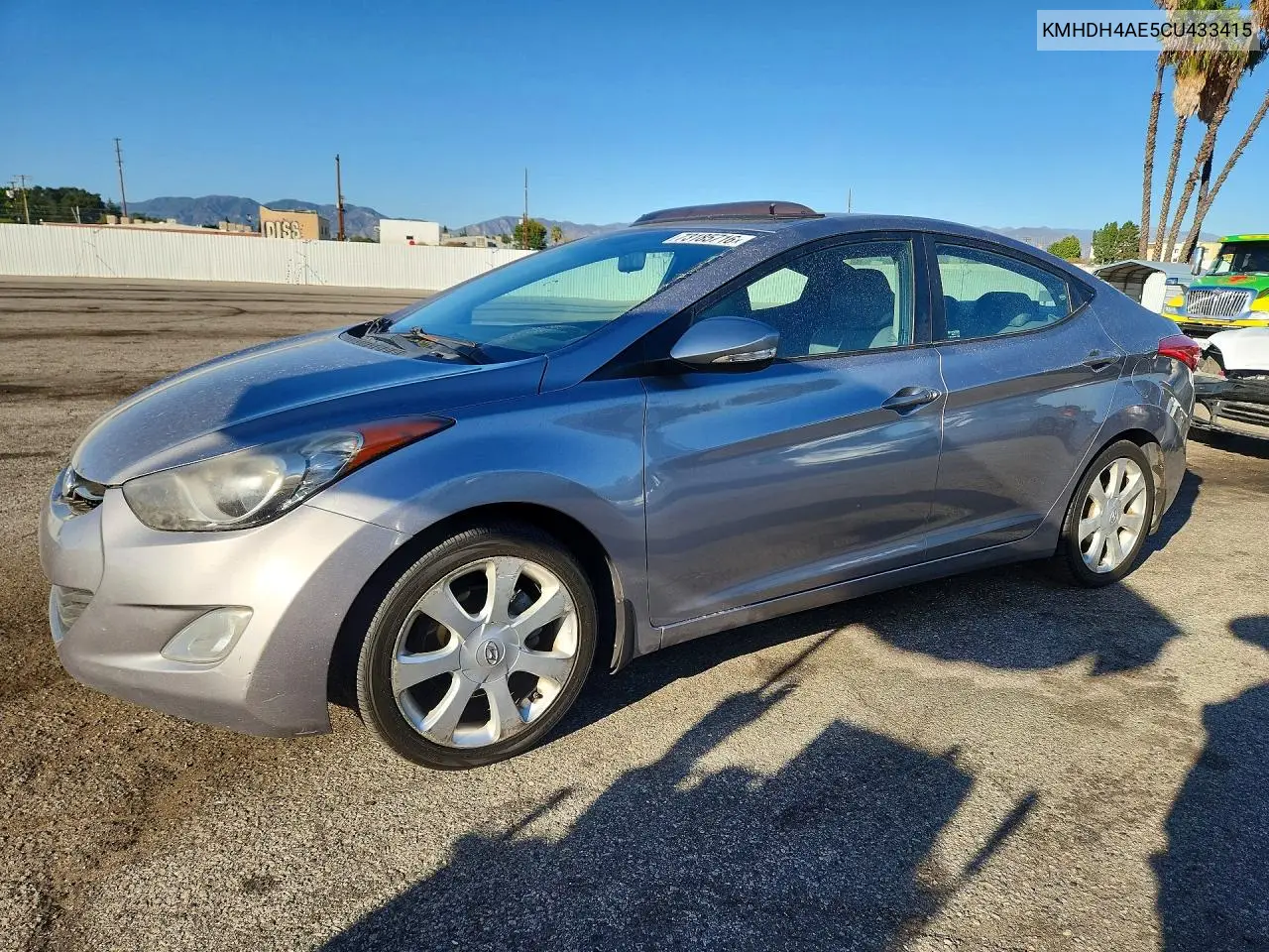HYUNDAI ELANTRA 2012, VIN KMHDH4AE5CU433415