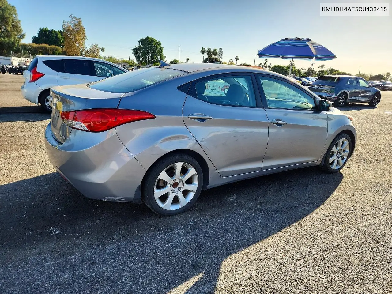 2012 HYUNDAI ELANTRA VIN KMHDH4AE5CU433415 — фото 3