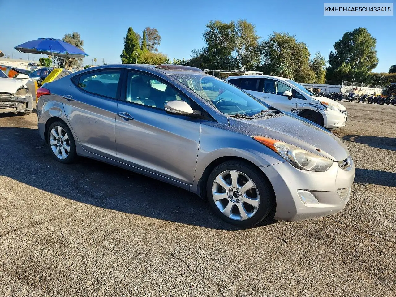 2012 HYUNDAI ELANTRA VIN KMHDH4AE5CU433415 — фото 4