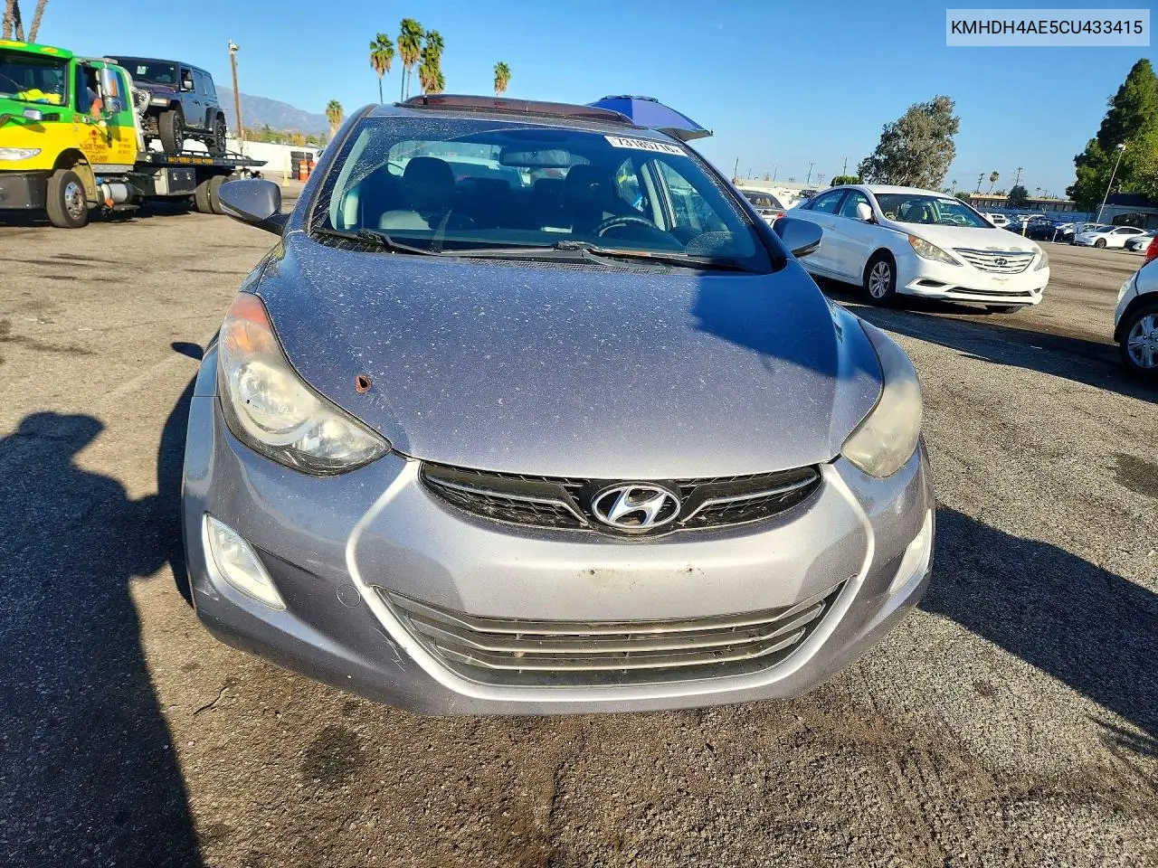 2012 HYUNDAI ELANTRA VIN KMHDH4AE5CU433415 — фото 5