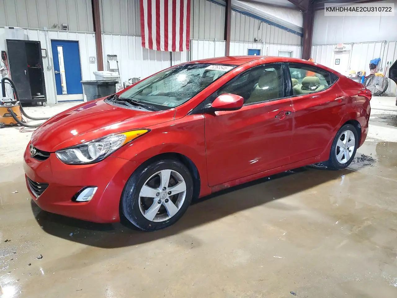 HYUNDAI ELANTRA 2012, VIN KMHDH4AE2CU310722