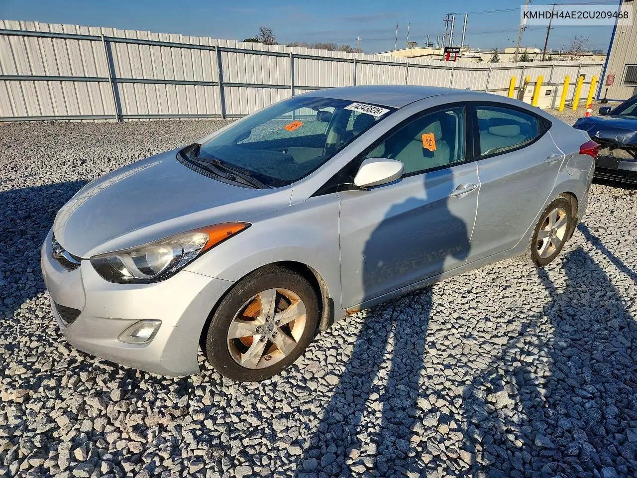 HYUNDAI ELANTRA 2012, VIN KMHDH4AE2CU209468