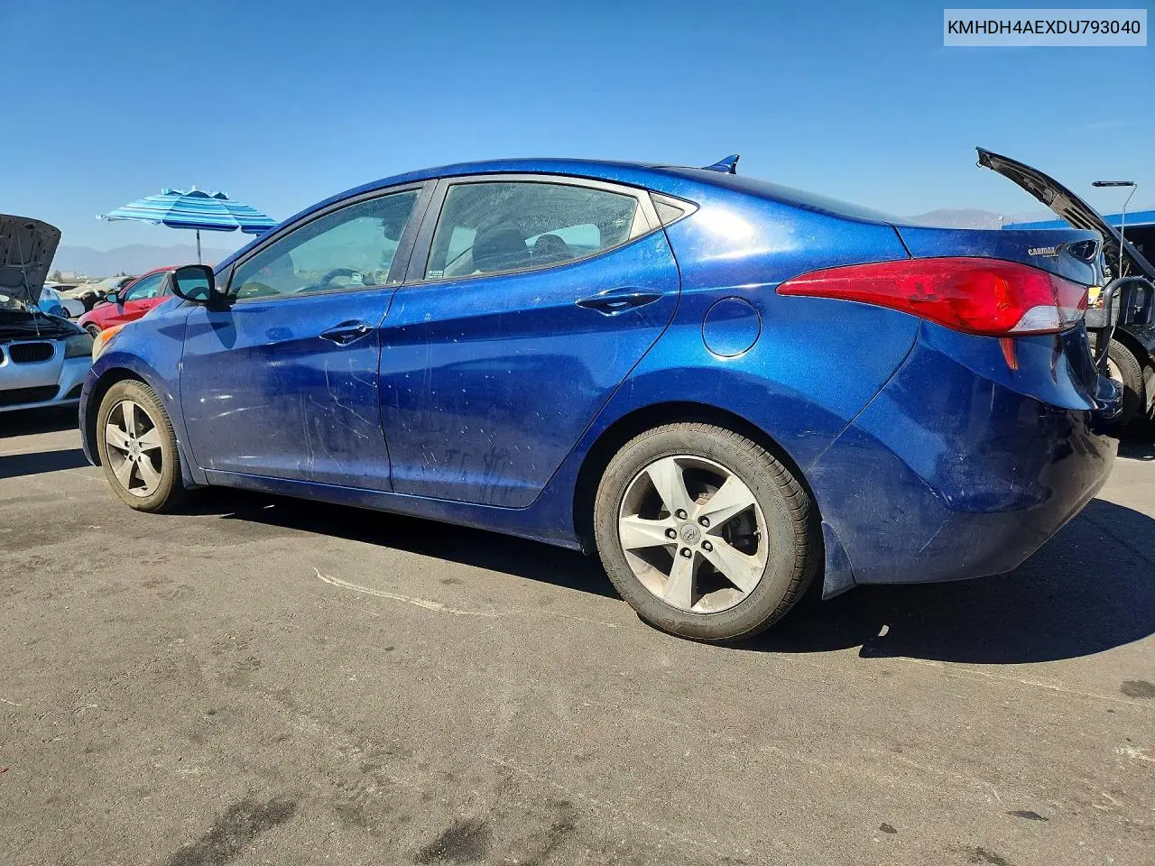 2013 HYUNDAI ELANTRA VIN KMHDH4AEXDU793040 — фото 2