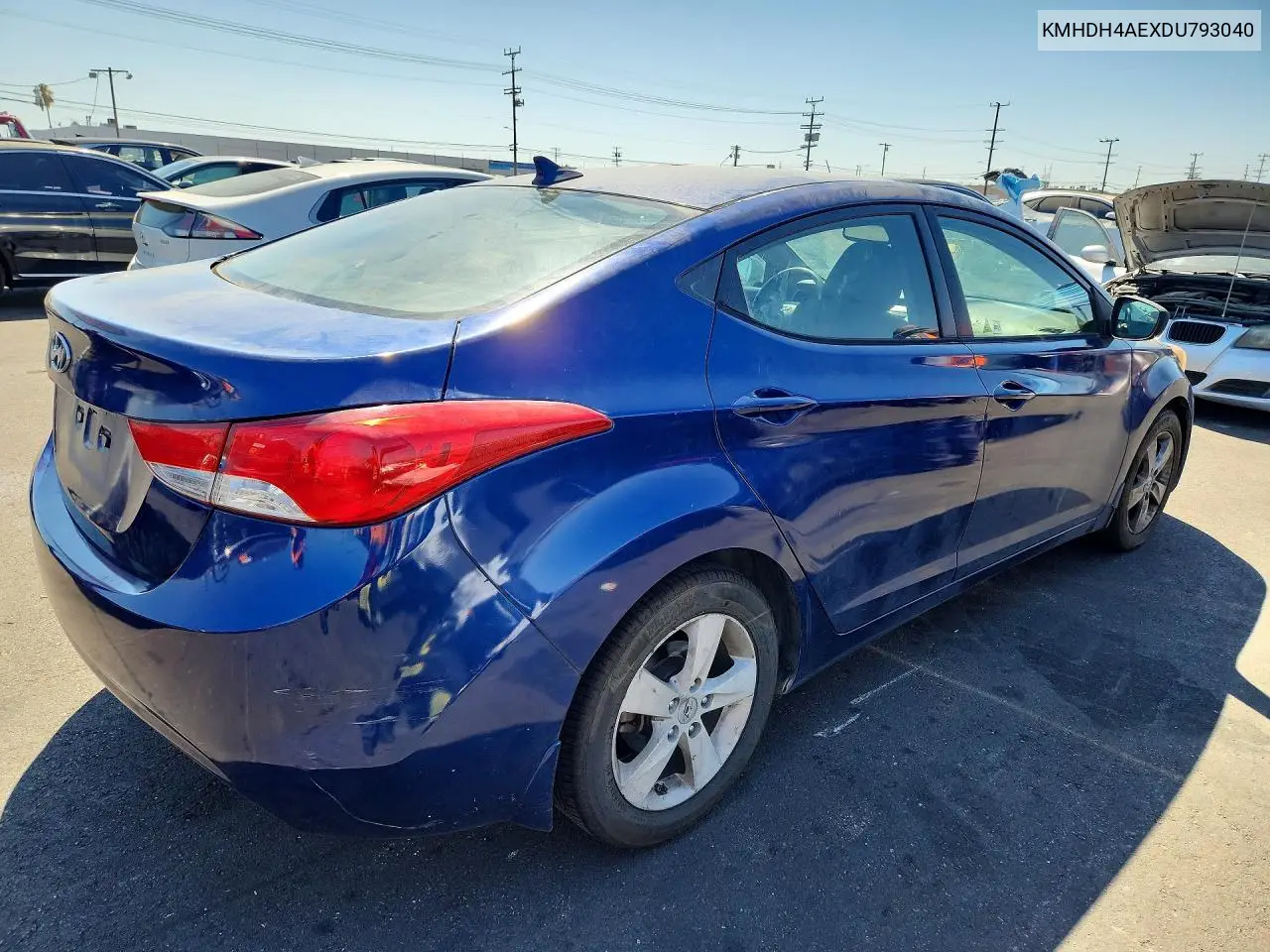 2013 HYUNDAI ELANTRA VIN KMHDH4AEXDU793040 — фото 3