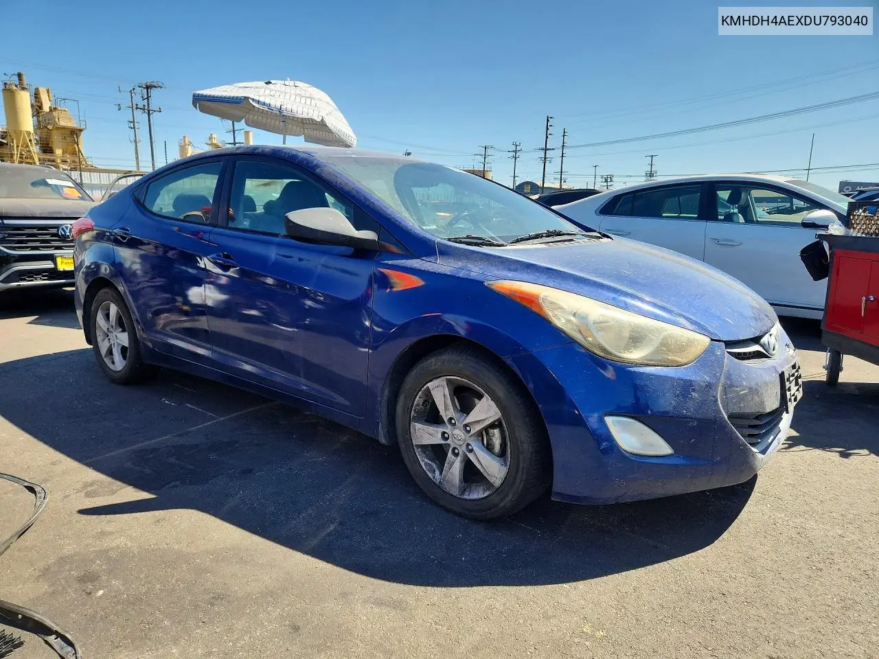2013 HYUNDAI ELANTRA VIN KMHDH4AEXDU793040 — фото 4